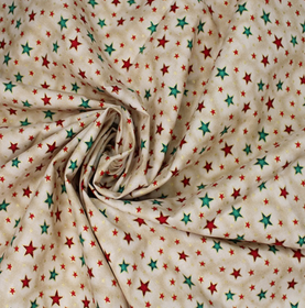 Beige Shining Stars 100% cotton fabric - sold per half metre 136cm wide
