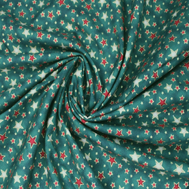 Green Shining Stars 100% cotton fabric - sold per half metre 136cm wide