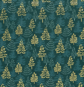 Teal Modern Christmas Trees 100% cotton fabric - sold per half metre 136cm wide