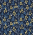 Blue Modern Christmas Trees 100% cotton fabric - sold per half metre 136cm wide