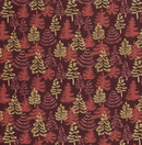 Maroon Modern Christmas Trees 100% cotton fabric - sold per half metre 136cm wide