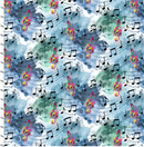 Play that Donkey Music, Funky Notes 100% cotton fabric - sold per half metre 44 inches (112cm wide)