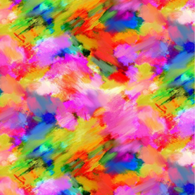 Painted Garden Rainbow Splash 100% cotton fabric - sold per half metre 44 inches (112cm wide)