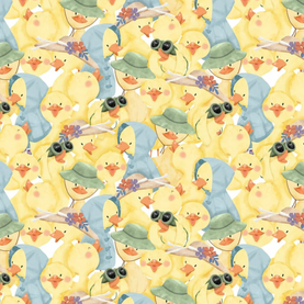 Lucky Duck Premium Cotton Fabric Sold Per 1/2 Metre 112cm Wide