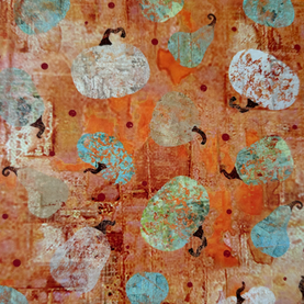 Free Falling Pumpkins Cotton Fabric Sold Per 1/2 Metre 112cm Wide