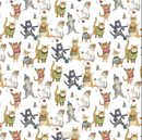 Emma Ball Woolly Friends (Cats) 100% premium cotton fabric sold per 1/2 metre 112 cm (44 inches) wide