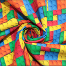 Building Blocks primary colours cotton fabric sold per 1/2 metre  (56 inches) wide