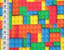 Building Blocks primary colours cotton fabric sold per 1/2 metre  (56 inches) wide