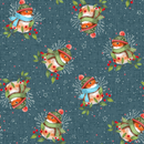 Christmas Robins Fabric Premium Cotton Sold Per 1/2 Metre 112cm Wide