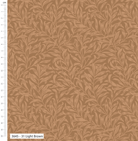 William Morris Light Brown Willow Bough 100% Cotton Fabric - Sold Per Half Metre