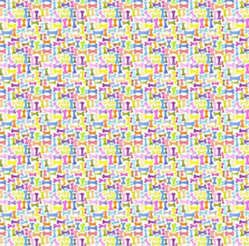 HALF PRICE Dear Stella Colourful Dog Bones Premium Cotton Fabric Sold Per 1/2 Metre