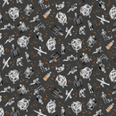 Mr Bones Skeleton Sews - Halloween Themed Premium Cotton Sold Per 1/2 Metre