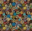 Antique Bobbins 100% Premium Cotton Fabric 112cm Wide Sold Per Half Metre
