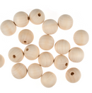 Round Wooden Beads With Hole 15mm Sold Per 10