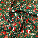 Green Christmas Presents & Santa 100% cotton fabric - sold per half metre 136cm wide