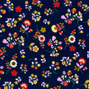Dashwood Navy Folk Garden Blue Needlecord Fabric - Sold Per 1/2 Metre 58 inches Wide