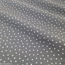 Grey tiny star cotton poplin fabric